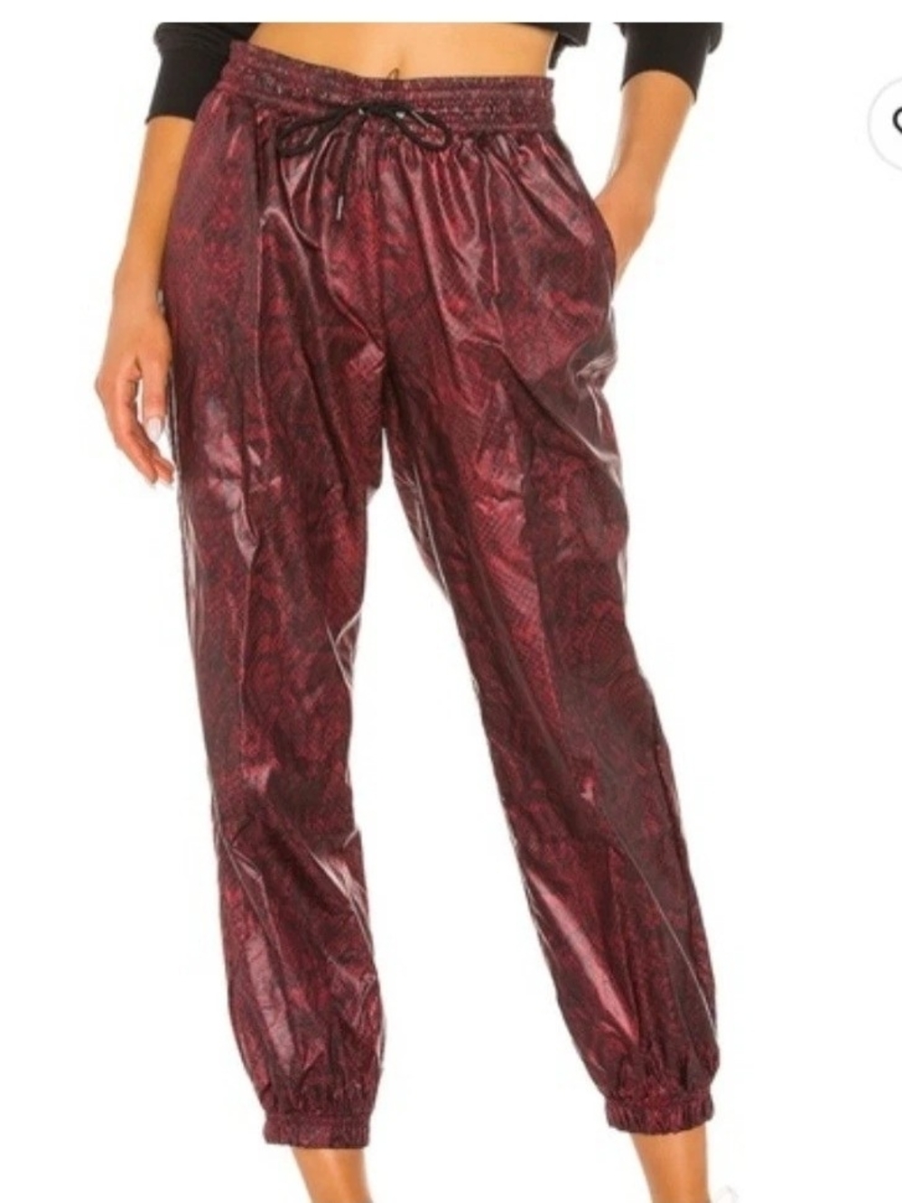 NWT Nike NSW Sportswear Woven Python Snake Print Loose Fit Joggers Red Black XL